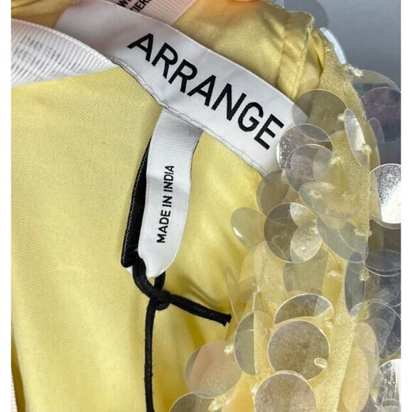 ASOS ARRANGE Sz 16 US Yellow Embellished Disc Sequin Dress NWT Holiday Party - Picture 3 of 14